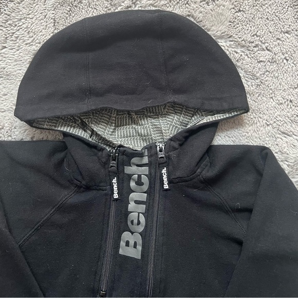 Bench Teen Boy Hoodie Jacket, Size 15/16, Black, Preloved - Picture 2 of 7